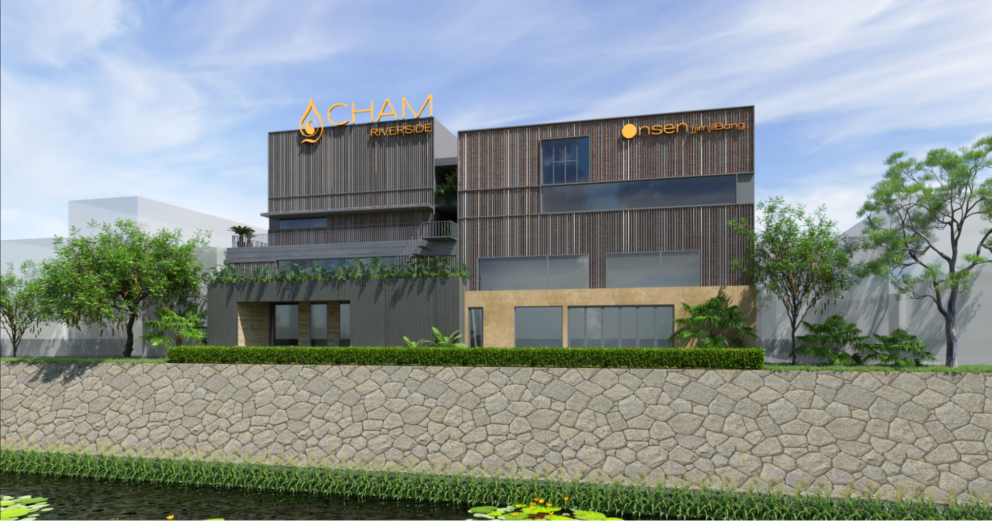 Không gian Cham Riverside tọa lạc bên sông Hàn với kiến trúc hiện đại và thiên nhiên hài hòa