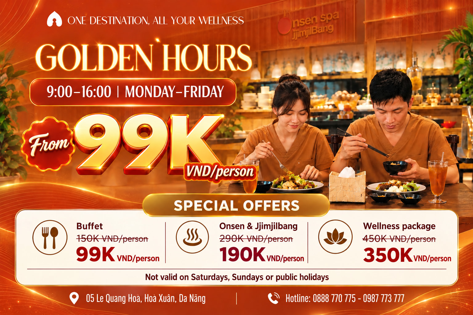 Golden Hours at CHAM Riverside, offers from VND 99,000 per person